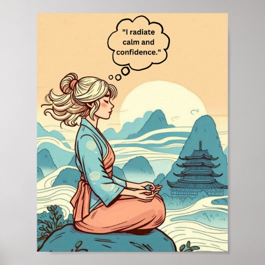 motivatie print "Radiate Calm and Confidence" (Voorkant)