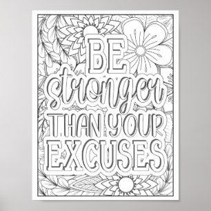 Motivatie Quote Adult Coloring Poster