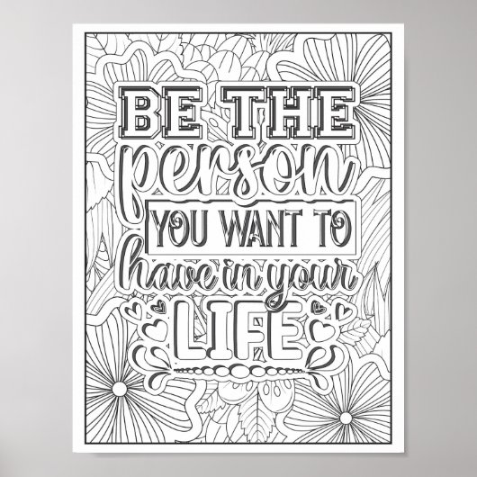 Motivatie Quote Adult Coloring Poster (Voorkant)