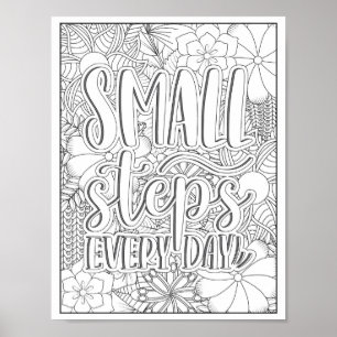 Motivatie Quote Adult Coloring Poster