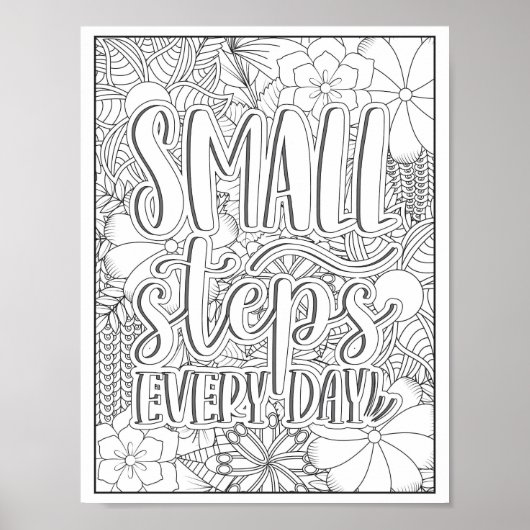 Motivatie Quote Adult Coloring Poster (Voorkant)
