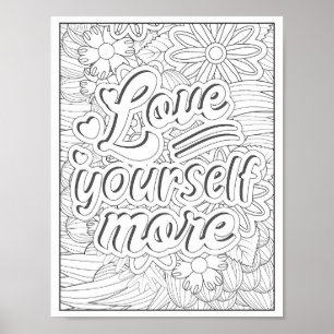 Motivatie Quote Adult Coloring Poster