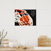 Motivatie Quote Basketball Shot Art Poster (Keuken)