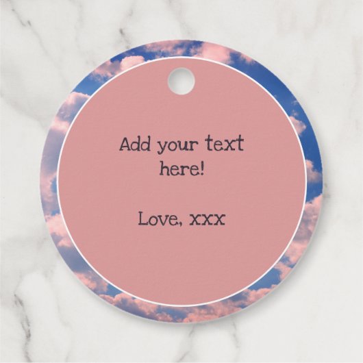 Motivatie Quote Bijbel Verse Pastel Roze Wolken Bedankjes Labels (Achterkant)