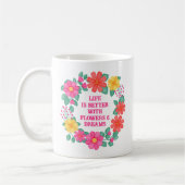 Motivatie Quote Bloeminspiratie Roze Sinaasappel Koffiemok (Links)