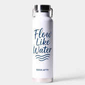 Motivatie quote Blue Flow als wateryoga Waterfles (Voorkant)