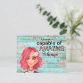 Motivatie Quote Chic Girly Briefkaart (Staand voorkant)