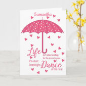 Motivatie Quote Dans in de regen Kaart (Gele Bloem)