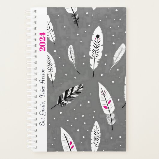 MOTIVATIE QUOTE EENVOUDIGE GRIJZE KLEUR BOHO PATRO PLANNER (Voorkant)