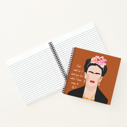 Motivatie Quote Frida Kahlo Illustratie Vrouwen Notitieboek (Binnen)