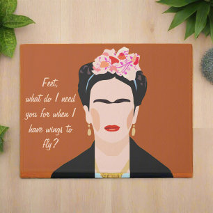 Motivatie Quote Frida Kahlo Illustratie Welkom Deurmat