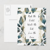 Motivatie Quote Gold Lijst en bladeren Briefkaart (Voorkant / Achterkant)