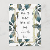 Motivatie Quote Gold Lijst en bladeren Briefkaart (Voorkant)