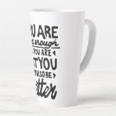 Motivatie Quote Lino Print Latte Mok (Rechterhoek)