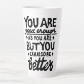 Motivatie Quote Lino Print Latte Mok (Voorkant)