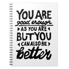 Motivatie Quote Lino Print Spiraalvormig Notitiebo Notitieboek