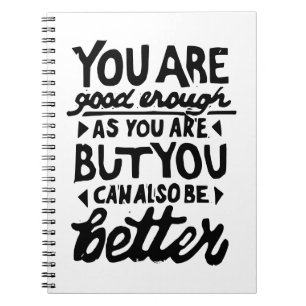 Motivatie Quote Lino Print Spiraalvormig Notitiebo Notitieboek