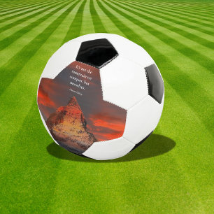 Motivatie Quote Mount Everest Oranje Sunrise Voetbal