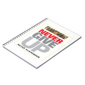 Motivatie quote nooit opgeven nooit opgeven notitieboek (Linkerzijde)
