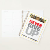 Motivatie quote nooit opgeven nooit opgeven planner (Display)