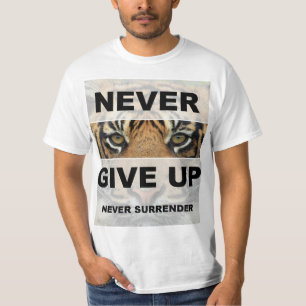 Motivatie quote nooit opgeven nooit opgeven t-shirt