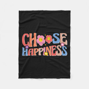 Motivatie quote Retro Groovy Kies voor geluk Fleece Deken
