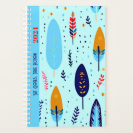 MOTIVATIE QUOTE SCHATTIGE BLAUW KLEUR BOHO PATTERN PLANNER