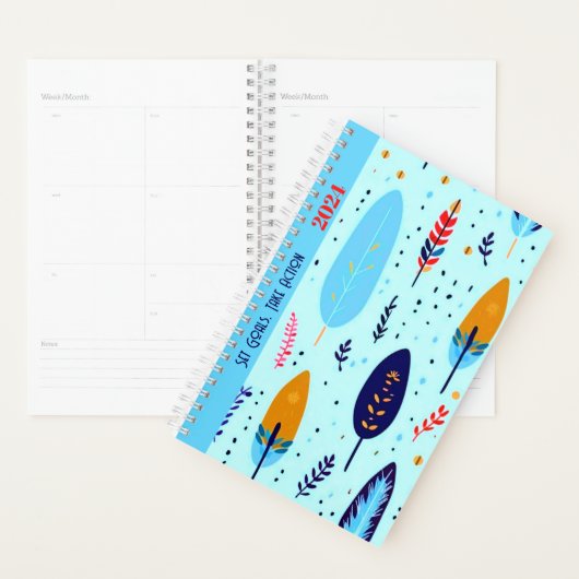 MOTIVATIE QUOTE SCHATTIGE BLAUW KLEUR BOHO PATTERN PLANNER (Display)