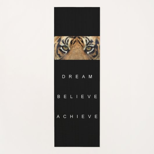 Motivatie Quote Tiger Eyes Black Sjabloon Yogamat (Voorkant)