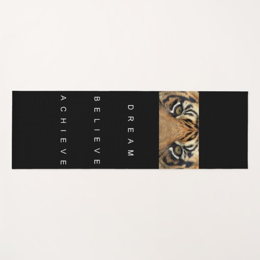 Motivatie Quote Tiger Eyes Black Sjabloon Yogamat (Voorkant (horizontaal))