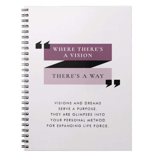 Motivatie Quote Visions en Dromen Journaling Notitieboek (Voorkant)