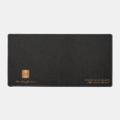 Motivatie quotenaam gepersonaliseerd zwart leer bureaumat (Voorkant)