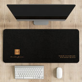 Motivatie quotenaam gepersonaliseerd zwart leer bureaumat