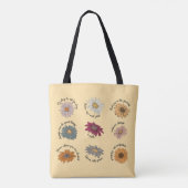 Motivatie quotes Bloemenbloem Multicolor Bloom Tote Bag (Achterkant)