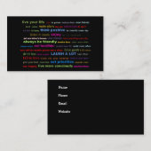 Motivatie quotes personaliseren tekstachtergrond visitekaartje (Voorkant / Achterkant)