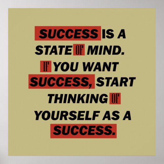 Motivatie quotes succes in het leven poster (Voorkant)