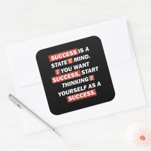 Motivatie quotes succes in het leven vierkante sticker