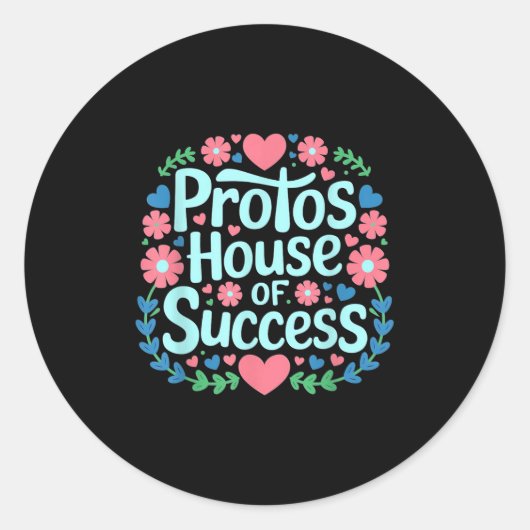 Motivatie quotes voor succes, Positive Vibes Co Ronde Sticker (Voorkant)