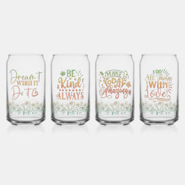 Motivatie quotes Wildflowers Set Can Bril Blikvorm Glas