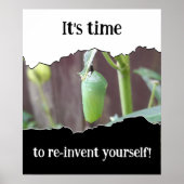 Motivatie re-Invent uzelf zwart & wit Poster (Voorkant)