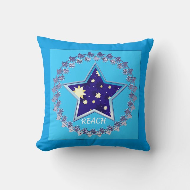 Motivatie" Reach for the stars" Pillow Kussen (Voorkant)