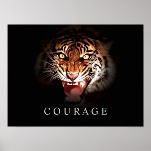 Motivatie  Roaring Tiger Poster afdrukken (Voorkant)