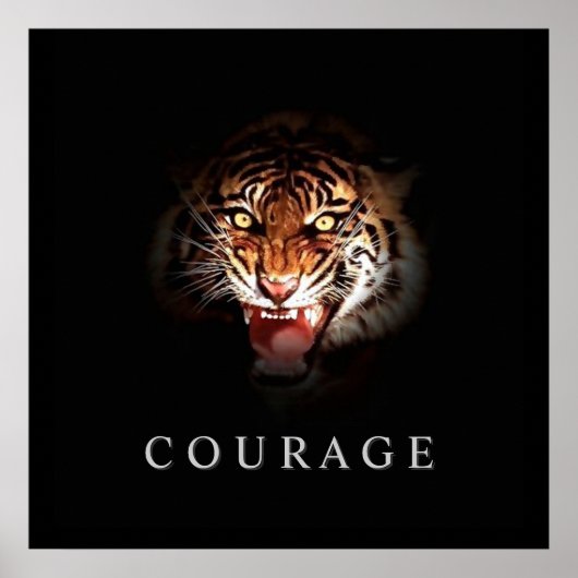 Motivatie Roaring Tiger Poster afdrukken (Voorkant)
