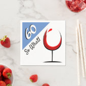 Motivatie rode wijnglas 60e verjaardagsfeest servet (Insitu)