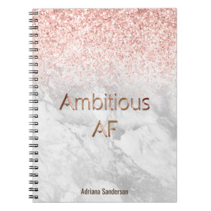 Motivatie Roos Gold Glitter - Aangepast Notitieboek