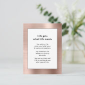 Motivatie Roos Goud Geborsteld Metaal Briefkaart (Staand voorkant)