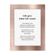 Motivatie Roos Goud Geborsteld Metaal