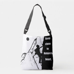 Motivatie rotsklimmen crossbody tas