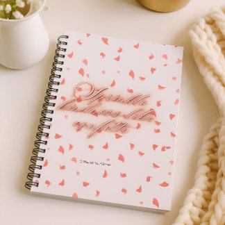 Motivatie roze bloemblaadjes spiraal notitieboek