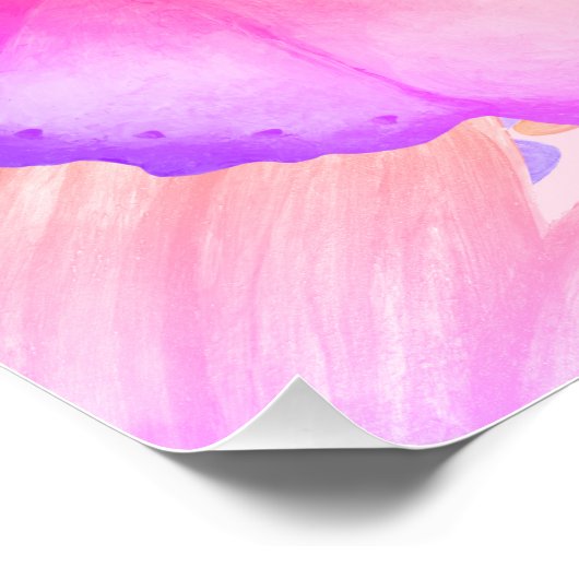 Motivatie Roze Bloemvlinder Perfect Poster (Hoek)